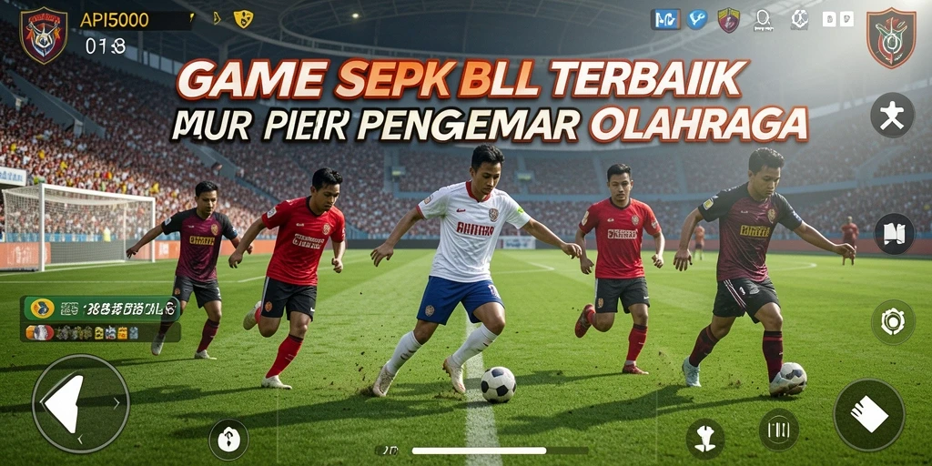 Tampilan gameplay yang realistis dari API5000 dalam aksi sepak bola.
