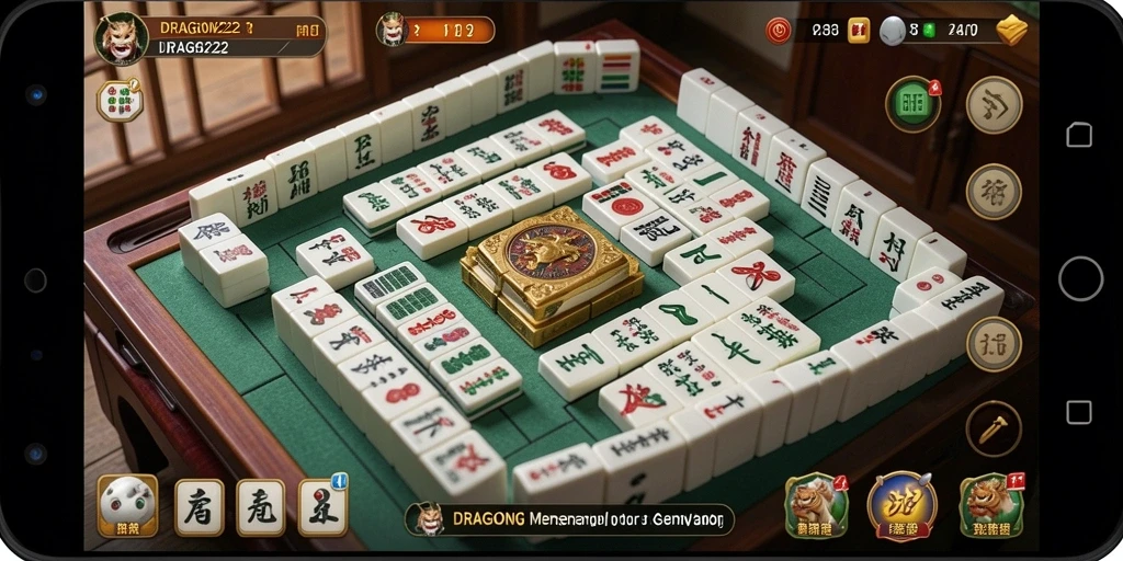 Tampilan screenshot <strong>DRAGON222</strong> menunjukkan keseruan bermain Mahjong.