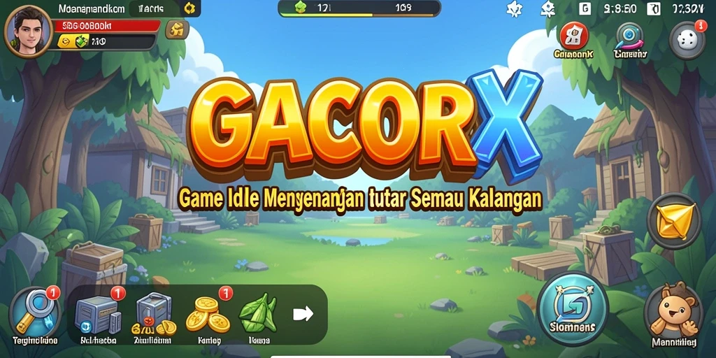 Screenshot utama GACORX menunjukkan gameplay menarik dalam genre Idle.