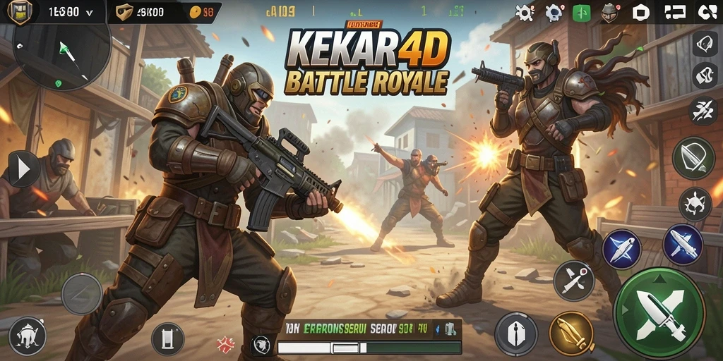 Gameplay seru di arena Battle Royale yang mendebarkan.