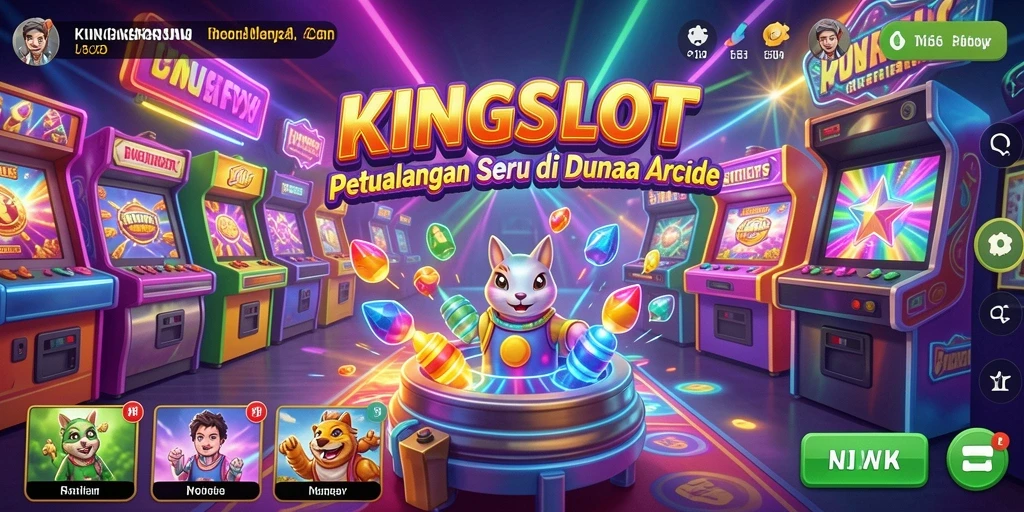Screenshot KINGSLOT menampilkan aksi seru gameplay Arcade dengan grafis menarik.