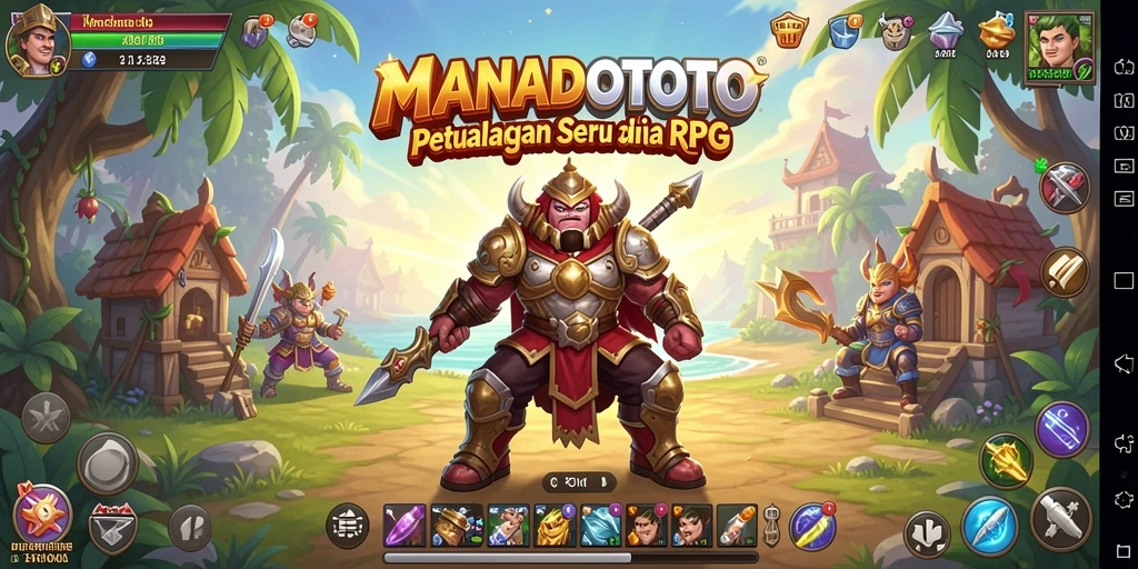 Screenshot gameplay seru dari MANADOTOTO yang menampilkan pertarungan epik.