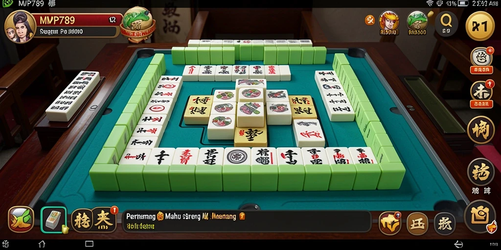 Tampilan gameplay seru dalam aplikasi Mahjong MVP789.
