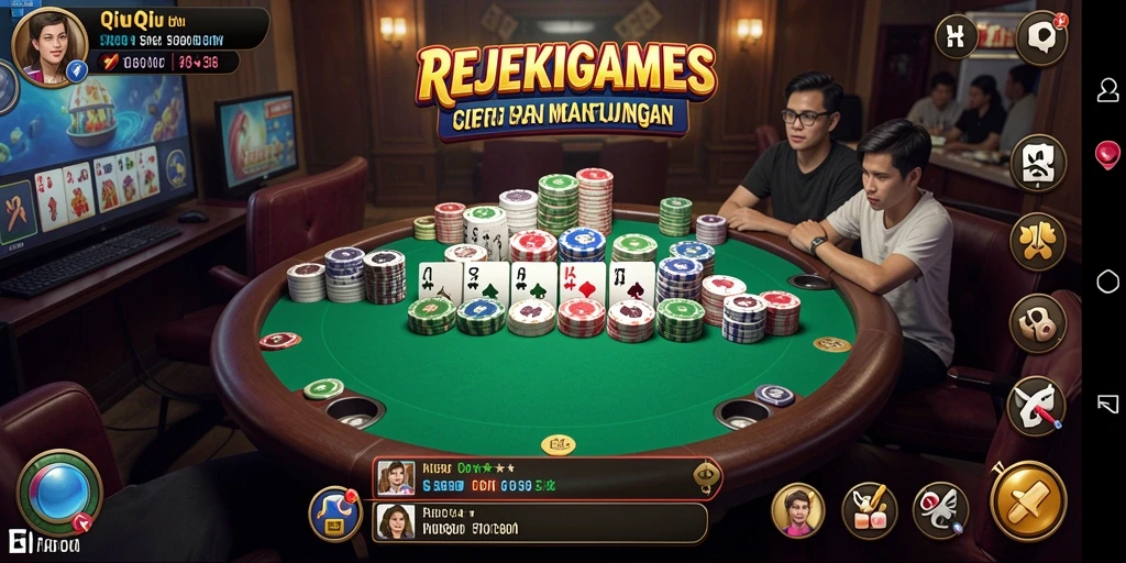 Tampilan gameplay seru di REJEKIGAMES QiuQiu.