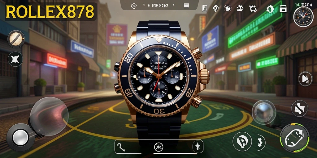 Screenshot gameplay ROLEX878 menampilkan dunia simulasi yang kaya dan detail.