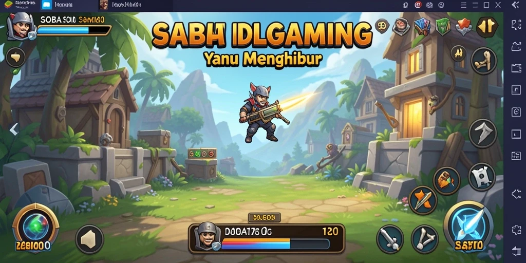 Tangkapan layar gameplay SOBATGAMING dengan karakter unik dan antarmuka menarik.