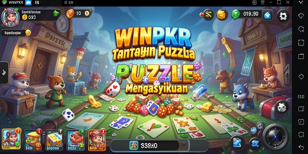 Tampilan gameplay WINPKR yang penuh warna dan menantang.